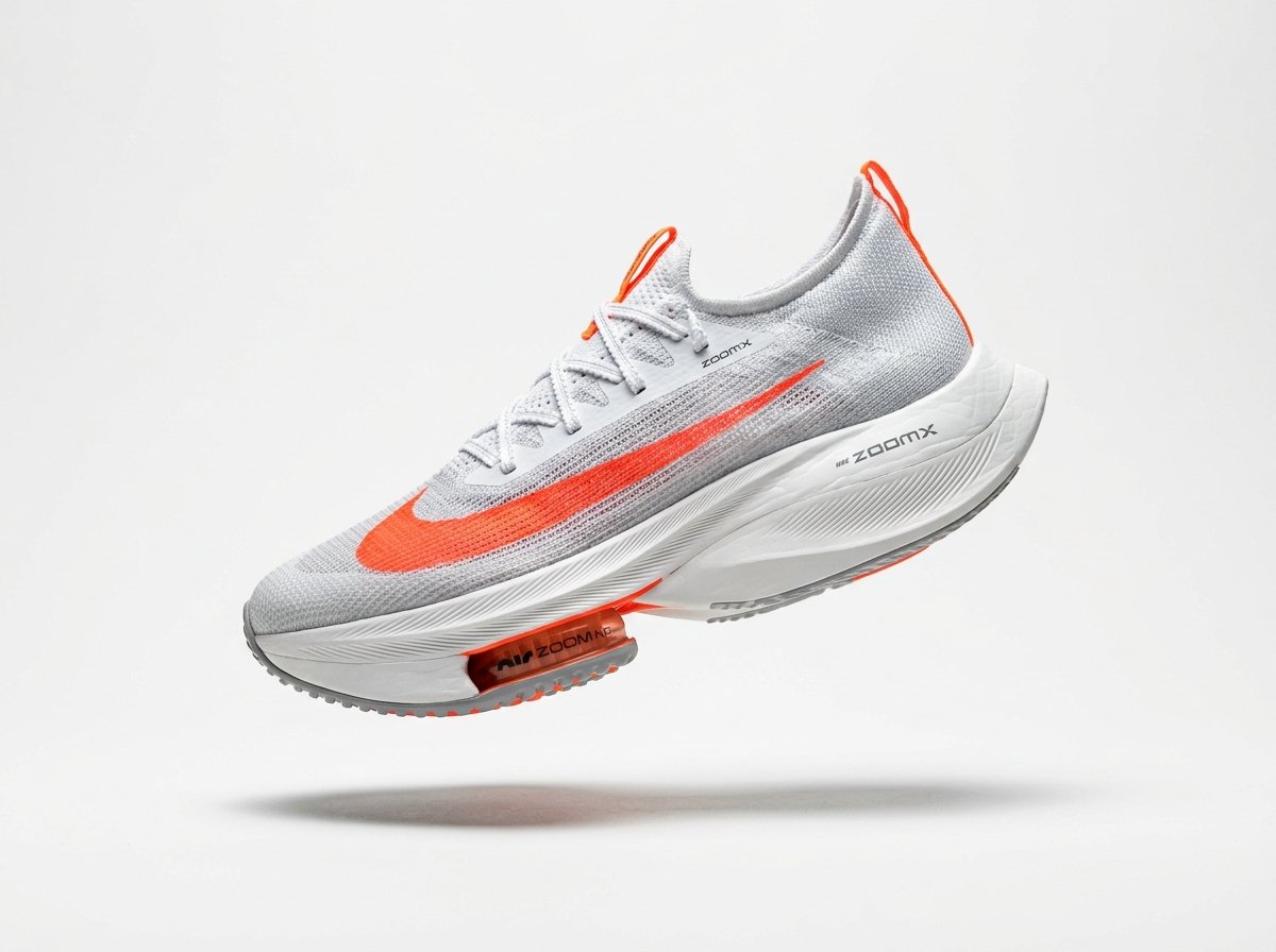 Athletic runner shoe ad variation