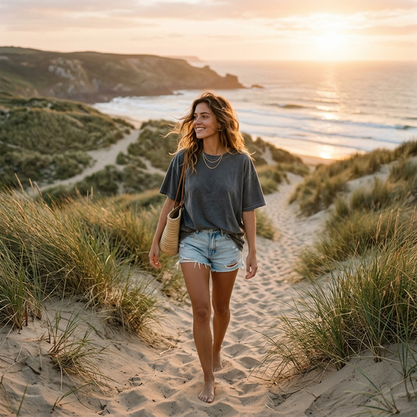 Beach Sand Dunes Golden Hour Lifestyle T-Shirt