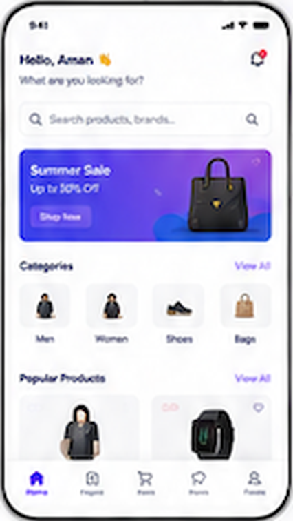 Home Screen Feed Wireframe