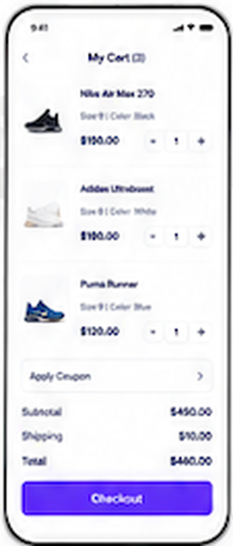 Shopping Cart Screen Wireframe