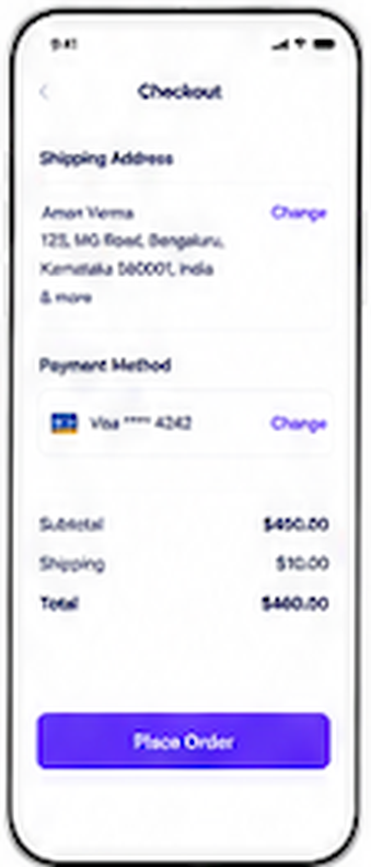 Checkout & Payment Screen Wireframe