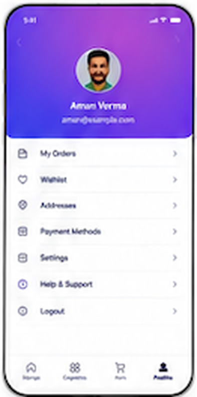User Profile Screen Wireframe